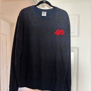 Billionaire Boys Club Navy Sweater with Chain-stitched embroidery- XL